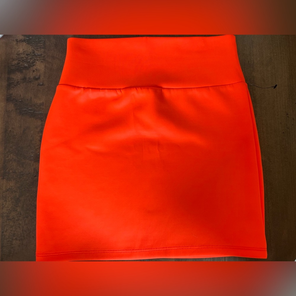 AKIRA Bright Orange Mini Pencil Skirt Night Out